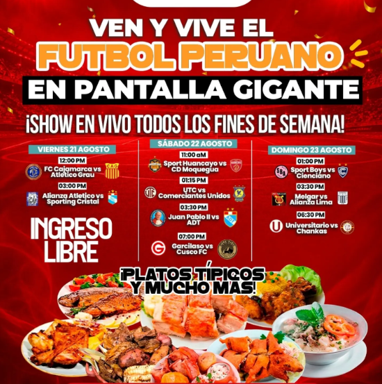 ¡Vive el FÚTBOL PERUANO en PANTALLA GIGANTE!